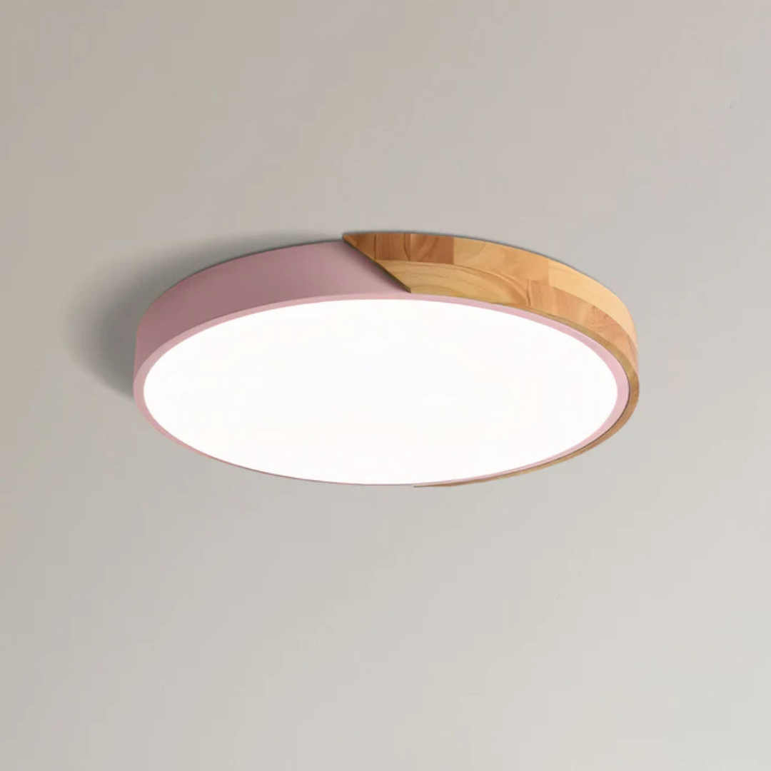Delos – skandynawska drewniana lampa sufitowa LED