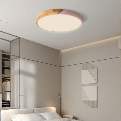Delos – skandynawska drewniana lampa sufitowa LED