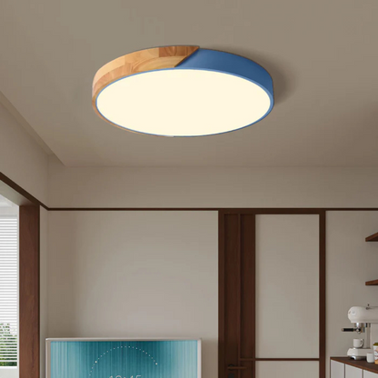 Delos – skandynawska drewniana lampa sufitowa LED