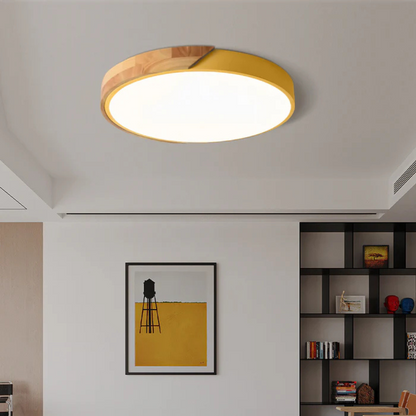 Delos – skandynawska drewniana lampa sufitowa LED