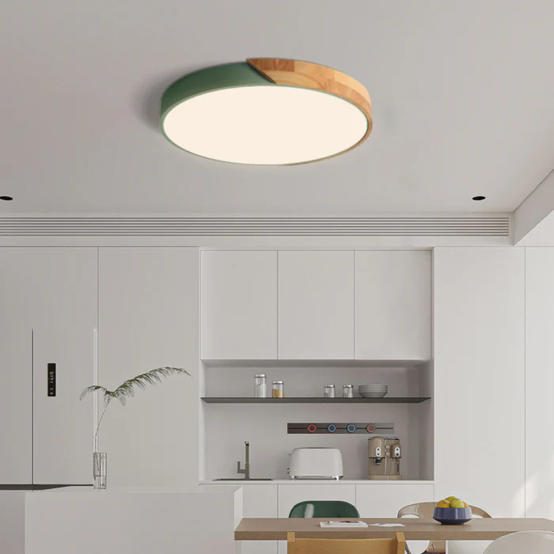 Delos – skandynawska drewniana lampa sufitowa LED
