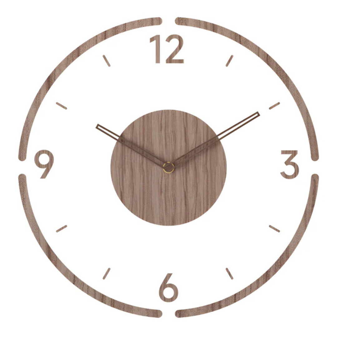 Nock - Moderne Wandklok 30 cm van Acryl en Hout voor de Woonkamer