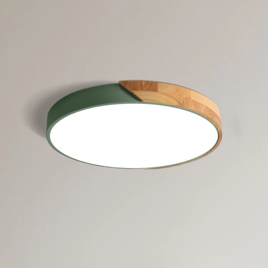 Delos – skandynawska drewniana lampa sufitowa LED