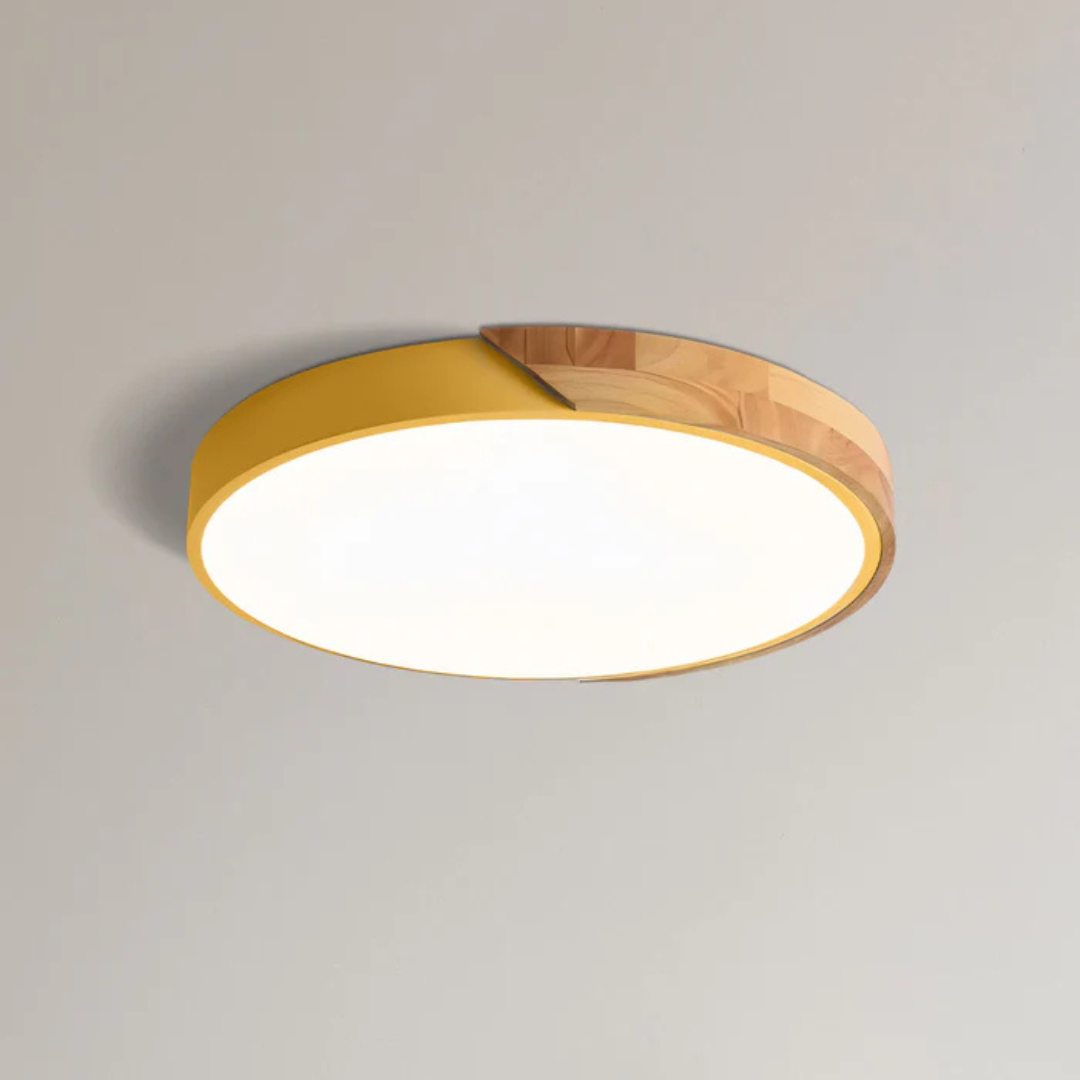 Delos – skandynawska drewniana lampa sufitowa LED