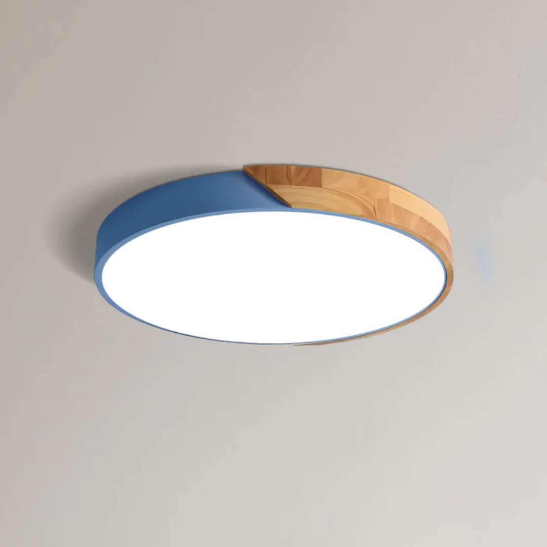 Delos – skandynawska drewniana lampa sufitowa LED
