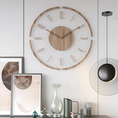 Nock - Moderne Wandklok 30 cm van Acryl en Hout voor de Woonkamer