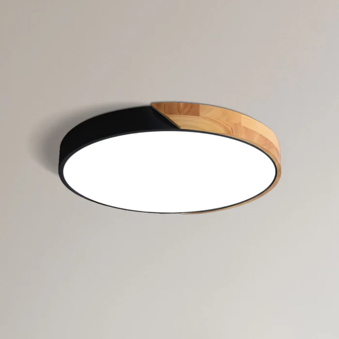 Delos – skandynawska drewniana lampa sufitowa LED